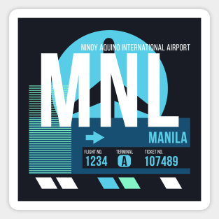 Manila (MNL) Airport Code Baggage Tag Magnet